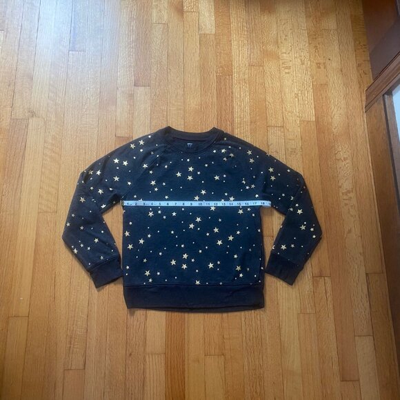 Aerie Dreamy Soft Sweatshirt Dark Charcoal Grey with Gold Star Pattern - Picture 2 of 9